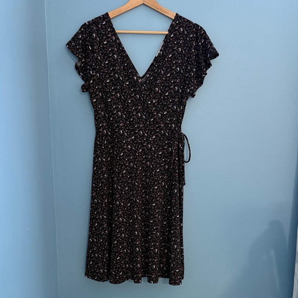 Kaileigh Deep Purple Floral Midi Dress